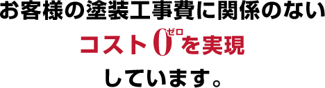 お客様の塗装工事費に関係のないコスト0を実現しています。